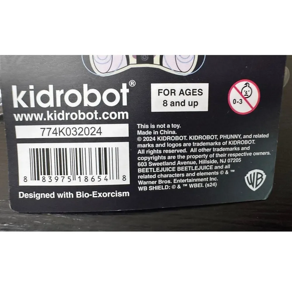 Kidrobot Baby Beetlejuice Plush Window‎ Clinger 6” Suction Cups NEW